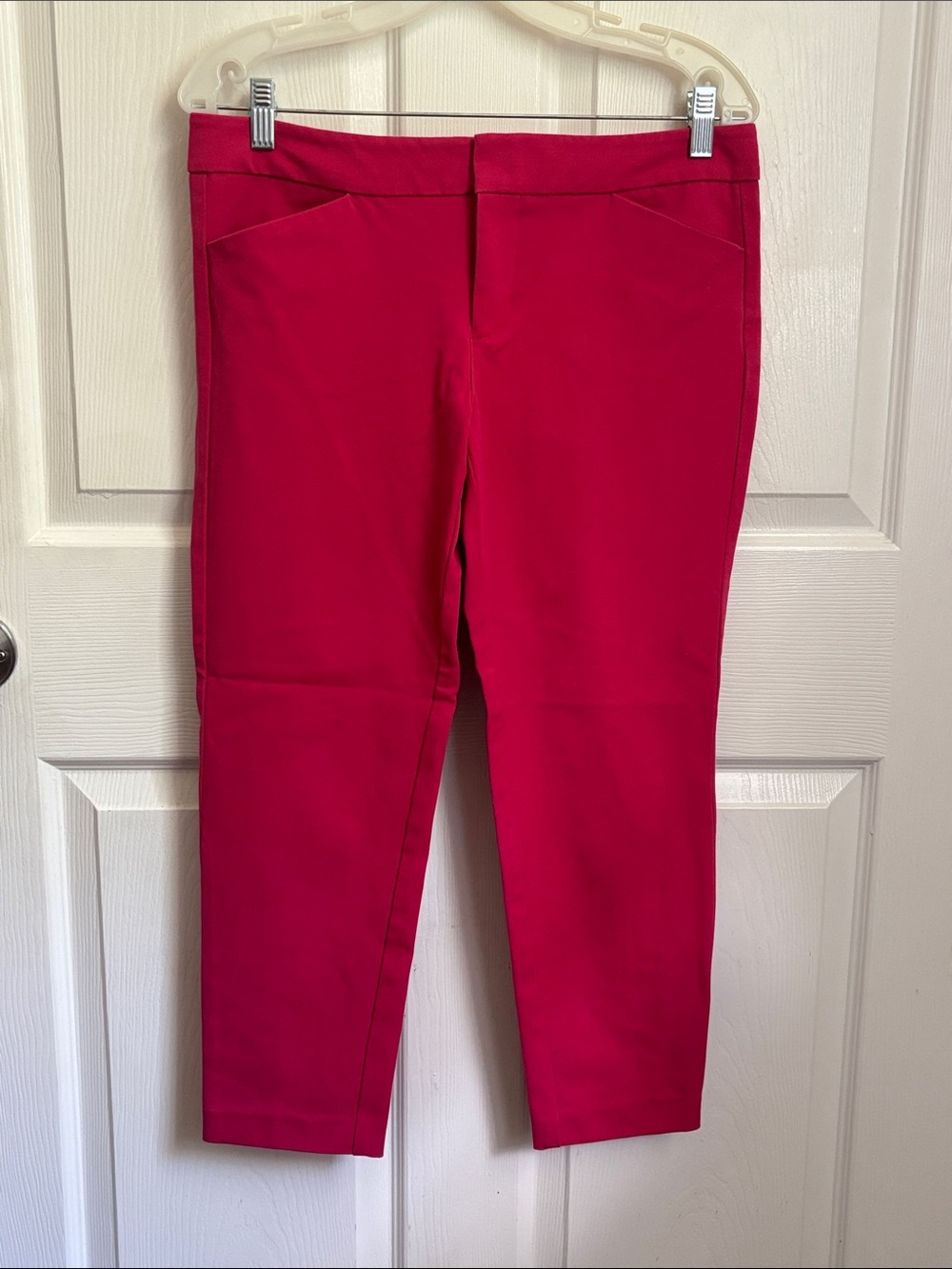 CROSBY Bright Pink Beck Cropped pant size 6 Cotton Stretch summer pant casual